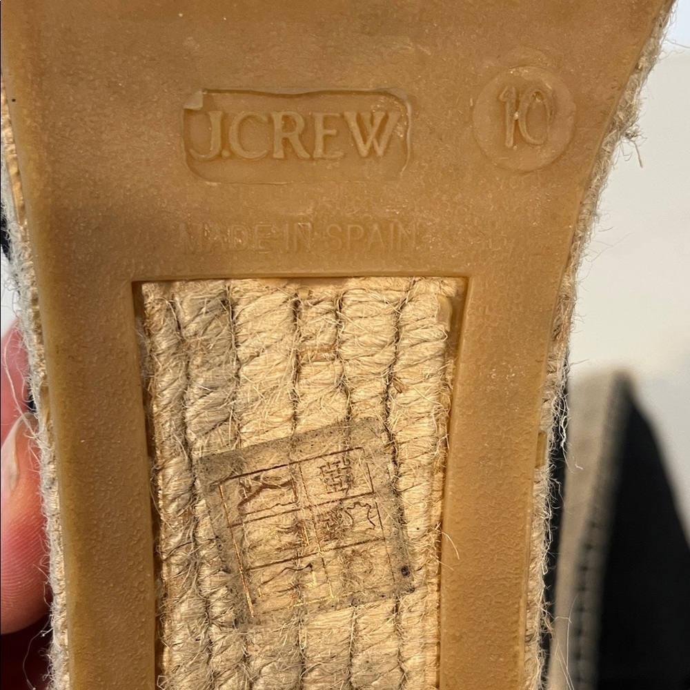 J Crew Made-in-Spain espadrille flats in linen size 10 - Picture 11 of 13